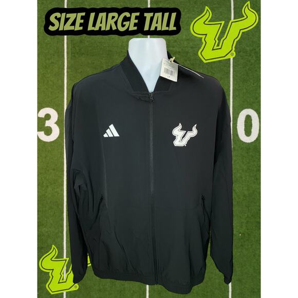 Adidas South Florida Bulls Jacket Mens Black LT Full Zip NWT Sideline Team - Picture 1 of 8